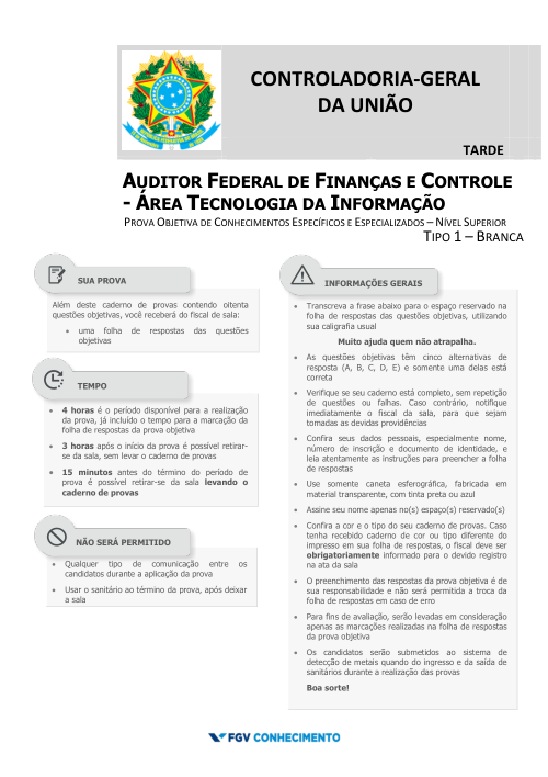 Prova Auditor CGU 2021